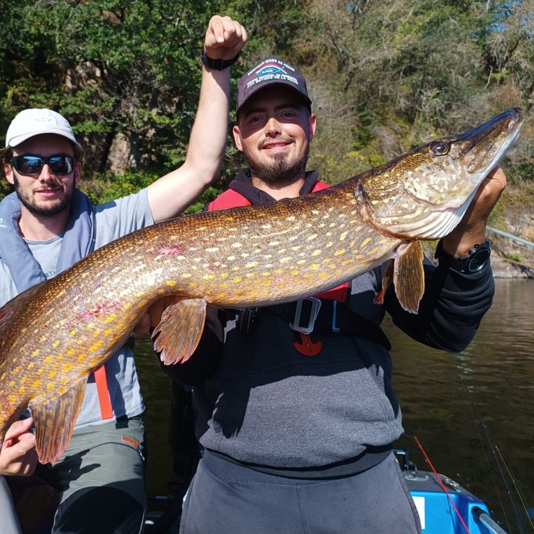 Journée de guidage sur le lac d'Eguzon capturé au leurre en fin d'été, une journée où nos amis étaient très joueurs